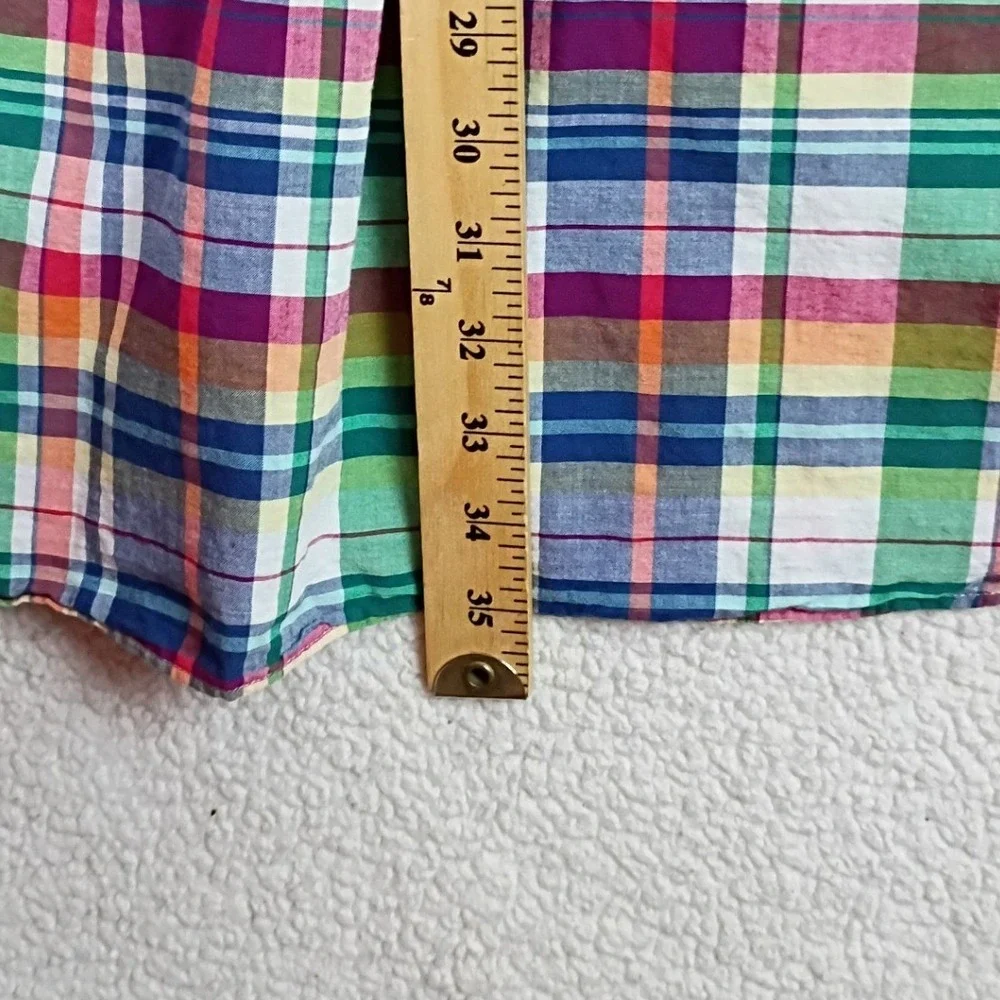 Ralph Lauren Short Sleeve Shirt Men 2XLT Multi Authentic Indian Madras‎ Plaid